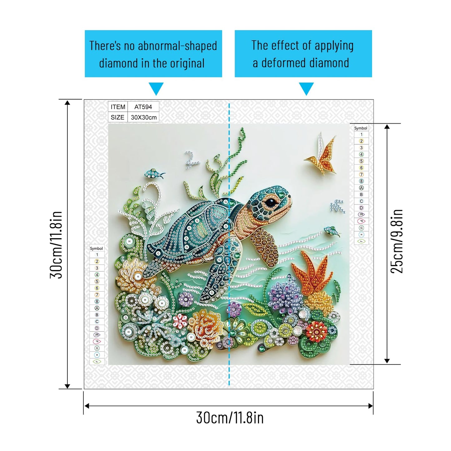 Tontut 5D Diamond Art Painting Kit, Turtle DIY Diamond Art Adult Set Mosaic Crafts, Suitable for Home, Office wall Decoration, can be Packaged as Gifts for Friends