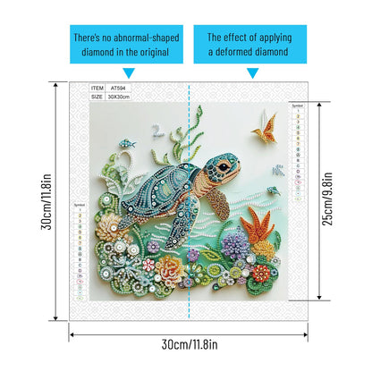Tontut 5D Diamond Art Painting Kit, Turtle DIY Diamond Art Adult Set Mosaic Crafts, Suitable for Home, Office wall Decoration, can be Packaged as Gifts for Friends