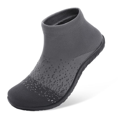 SKASO Sock Shoes Barefoot Minimalist Shoes Women Men Slip on Comfortable Breathable for Swimming Gym Running Grey Black Women Size 11.5-12.5