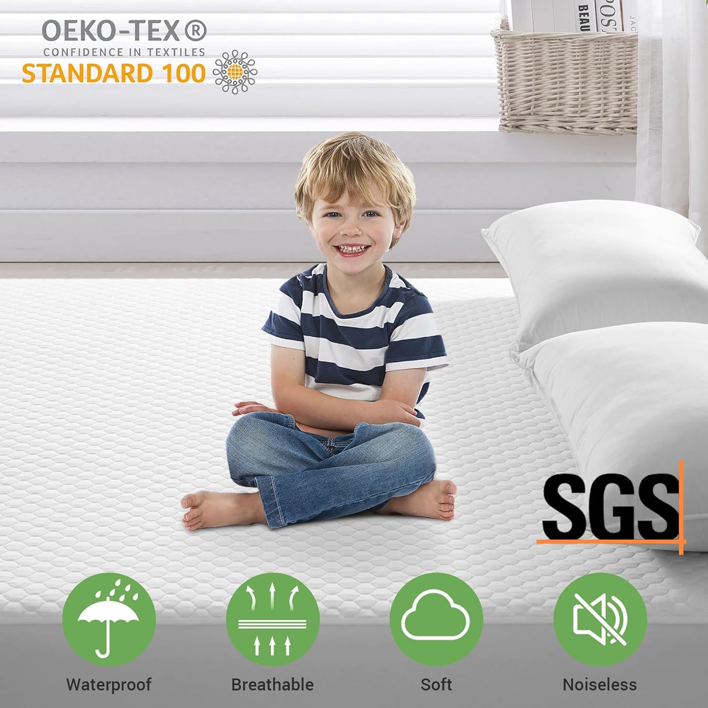 MERITLIFE Premium 100% Waterproof Mattress Protector Twin XL Size, Cooling Breathable Cover with 8-21" Extra Deep Pocket