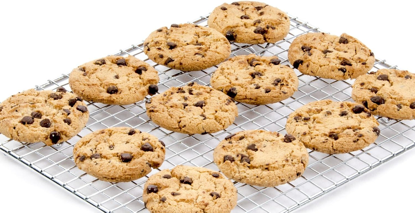 Update International Heavy-Duty 1/4 Size Cooling Rack, Commercial Grade, Oven-Safe, Chrome, Set of 2