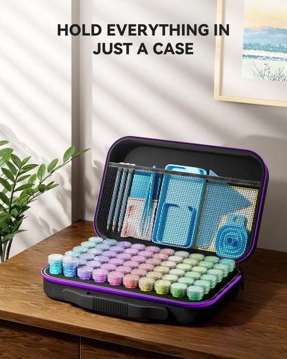 ARTDOT 60 Slots Storage Container for Diamond Art Kits for Adults, Portable Bead Storage Boxes for Diamond Painting Accessories and Tools