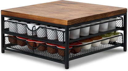 NHZ Coffee Pod Drawer Holder for K Cup, 2-Tier Organizer, No Assembly Required, K Cup Holder with 72 Capacity