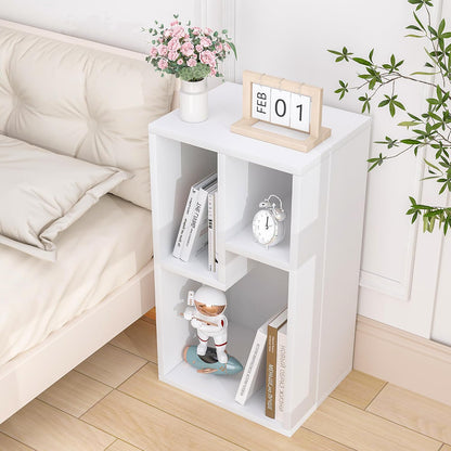 3-Cube 2-Tier VECELO Bookcase, Customized Storage Display Shelf, Bookshelf with Height Difference Fits Tallest