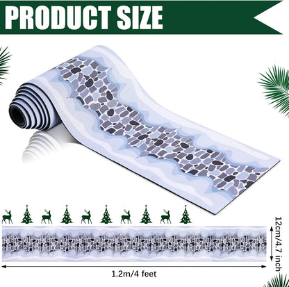 Haull Christmas Village Accessories - Snow Cobblestone Road Mat for Christmas Village Landscape, 4.7 x 47.2 Inch
