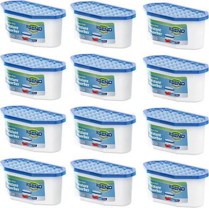 Ksend Moisture Absorbers - 12 Pack Compact Dehumidifier | Efficient Odor Eliminator, Fragrance-Free, 6.4oz