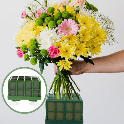 TOPPERFUN 2 PCS Floral Foam Cage, Flower Foam Holder with Suction Cups, Wet Floral Block for Wedding Car Decoration, Foa·m Cage for Flower Arrangements and DIY Bridal Bouquet, 4.32 x 4.32 x 3.54 in