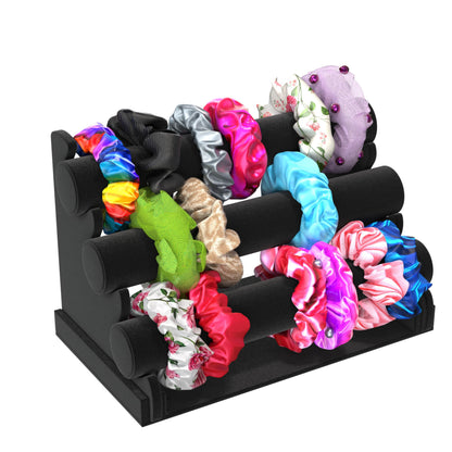 Comelyjewel 3 Tier Velvet Jewelry Organizer Stand for Bracelets, Watches & Necklaces – Space Saving Display Holder for Vanity & Vendor Booths