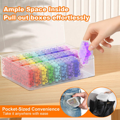 Profasion 2 Pack 60 Pcs Bead Organizer Box, Clear Plastic Storage Containers Features Hinged Lid and Labels, Craft Storage Box for Jewelry, Diamonds, Clay Beads, Bracelets, Screws, Seeds, Small Parts