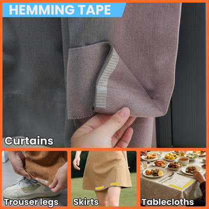 Double Sided Fabric Tape Heavy Duty for Hem, Fashion Dress, Cloth, Curtains, No Sewing or Ironing need, High Adhesive Sticky but Removable and Residue free, Multipurpose, 0.5 in x 33FT/10m x 4Rolls