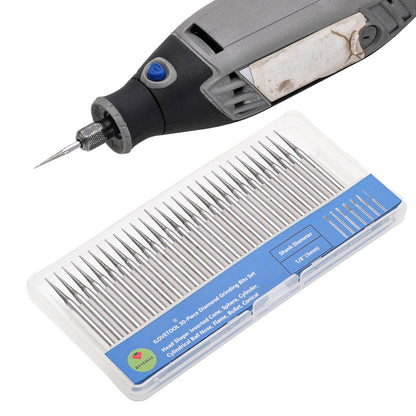 30-Piece Diamond Drill Bits Set for Jewelry Making Sea Glass Shells Gemstones Diamond Tipped Drill Bits for Dremel Rotary Tools Glass Ceramic Stone