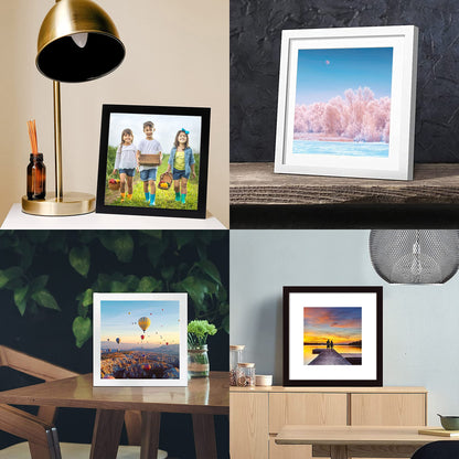 12x12 Wood Picture Frames for Wall Hanging or Tabletop,Diamond Painting Frame Baby Scan Picture Frames with 2 Mats Display 8x8 or 10x10 for Family Walls Decoration,Anniversary,Wedding,Christmas(Dark