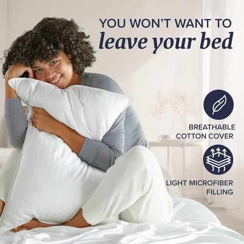 Beckham Hotel Collection Bed Pillows - Soft Down Alternative Set of 2 for All Sleep Positions | Standard/Queen Size