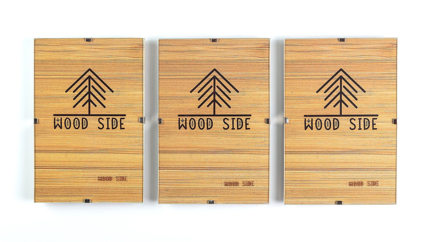WOOD SIDE ORBIS Glass Clip Picture Frames 5x7 - Pack of 3, Clear Craft Photo Frames