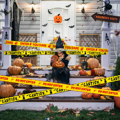 Caution Tape Halloween Decorations Party for Outside & Indoor 3 Rolls - Crime Scene Tape - Do Not Enter - Haunted House Decorations