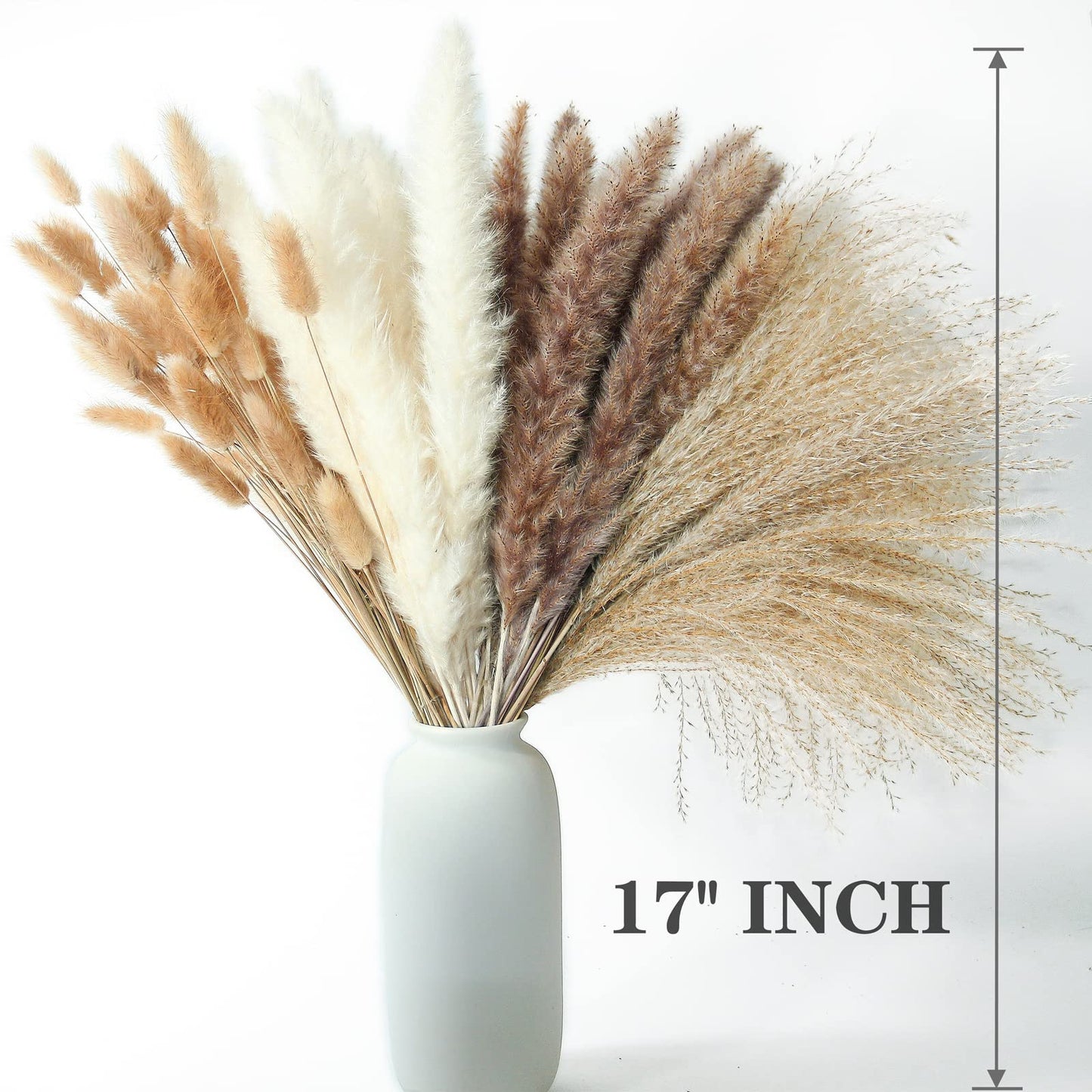 300 PCS Dried Flower Bouquet – Pampas Grass, Floral Decor for Home, Wedding, and Boho Style | Perfect for Vases, Fall, Spring, Summer, and Winter Arrangements