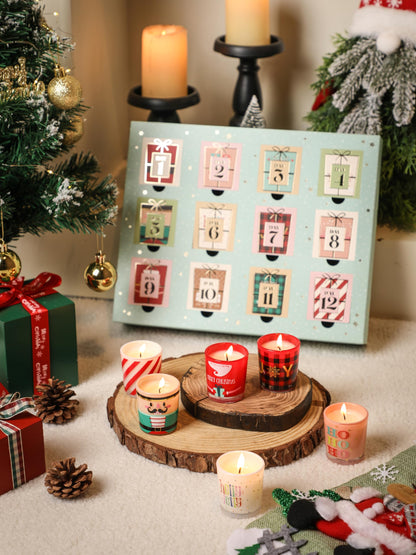 12 Days Christmas Scented Candles Gift Set for Women Advent Calendar Candle Gift 12PCS 1 oz Soy Wax Candles Christmas Birthday Gifts for Men
