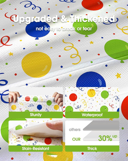 Pureegg Disposable Plastic Tablecloths - 10 Pack, 54 x 108 Inch, Leakproof & Sturdy for Parties | Rainbow Colors