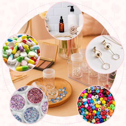 BigOtters Embroidery Diamond Storage Box, 30PCS Big Clear Plastic Bead Containers with Silicone Funnel for Jewelry Painting DIY Art Craft Rhinestones Sewing Cosmetic Nail Glitter Powder