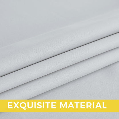 NICETOWN Room Darkening Curtains - Elegant Greyish White Drapery Panels, 52"W x 84"L