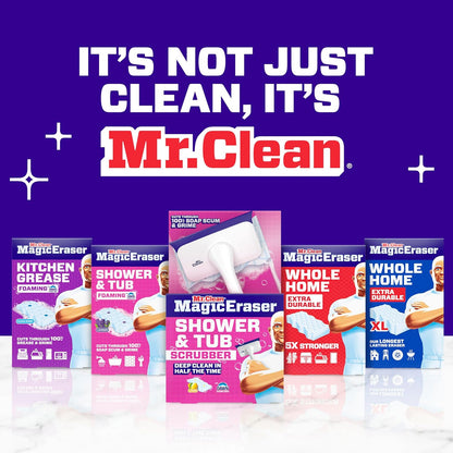 Mr. Clean Magic Eraser - All-in-One Bathroom Cleaner Kit | 1 Scrubber & 2 Foaming Erasers, Lemon Scent