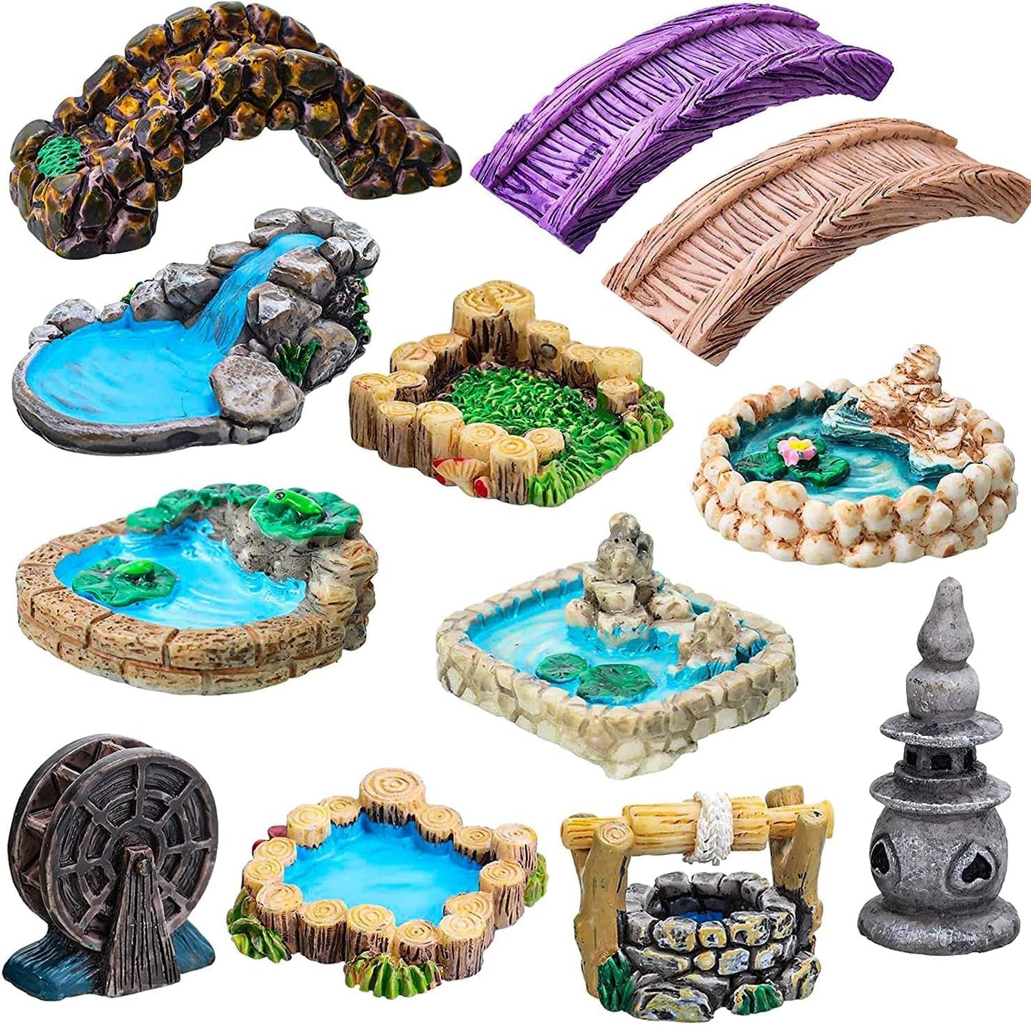 Woodpile Meadow Miniature Fairy Garden Accessories, Lawn Garden Ornament Figurines for DIY Kit