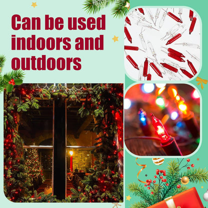 60 Count 2.5v Bulbs Mudder Christmas Lights Mini Incandescent Wire String Lights Replacement Indoor Outdoor Halloween