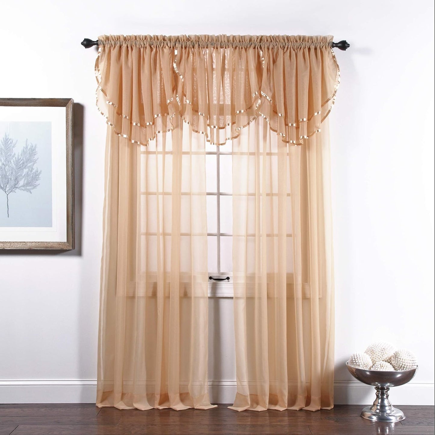 Stylemaster Elegance Sheer Voile Panel, 60" x 95", White