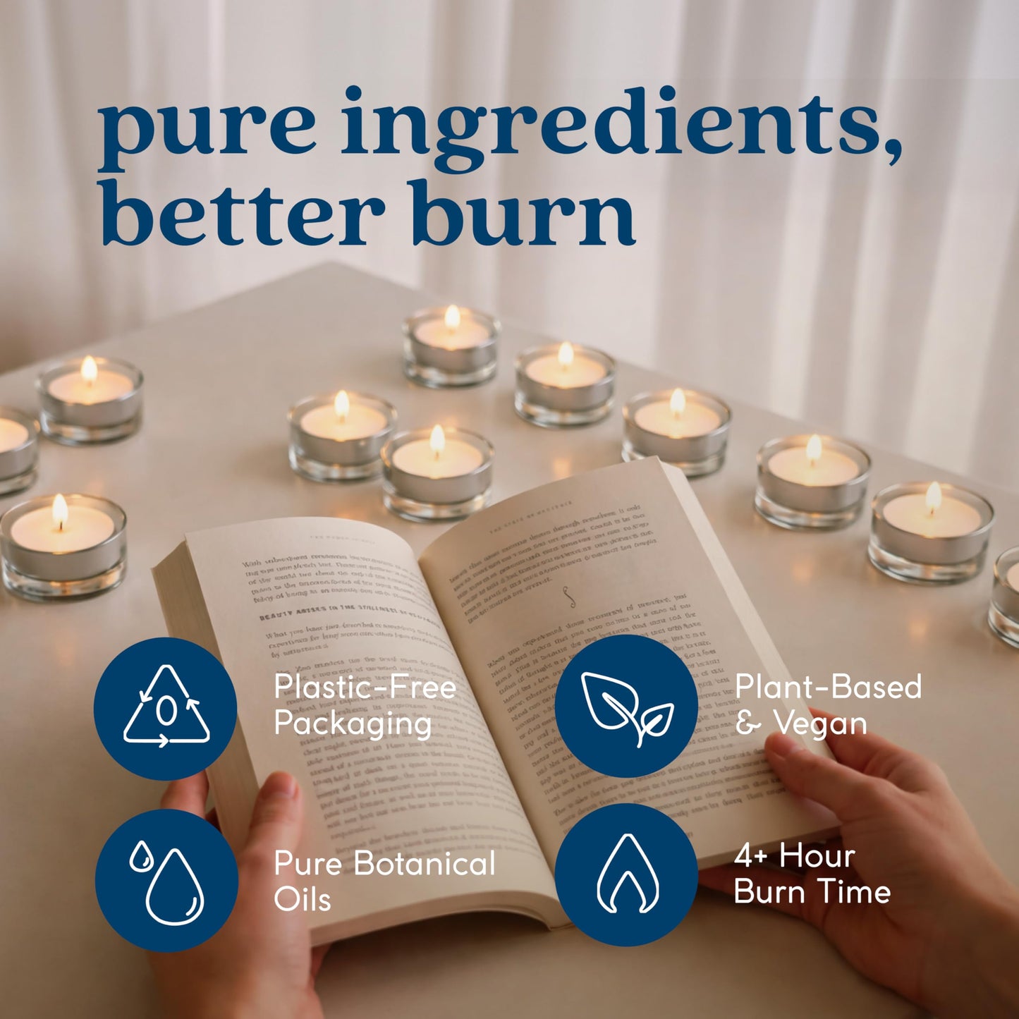 GoodLight Scented Vegan and Paraffin-Free Tea Light Candles (16 Count, Rose Patchouli)