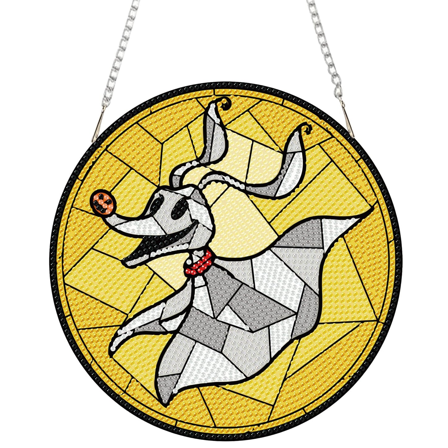 DIY Diamond Art Hanging Kit for Adult,Halloween Acrylic Diamond Art Painting Window Pendants Home Garden Wall Hanging Kits Festival Gift