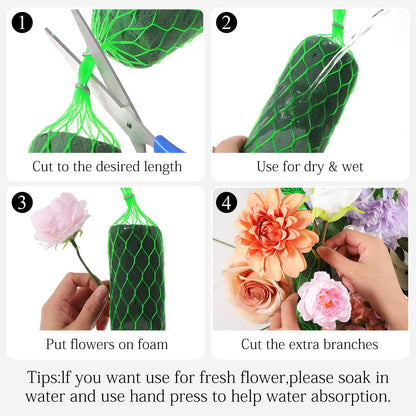 9.2Ft Flower Sponge Blocks Kit 14Pcs Floral Foam Garland – Flexible Flower Holder for Fresh & Artificial Flowers, Wedding Arch, Home & Garden Decor