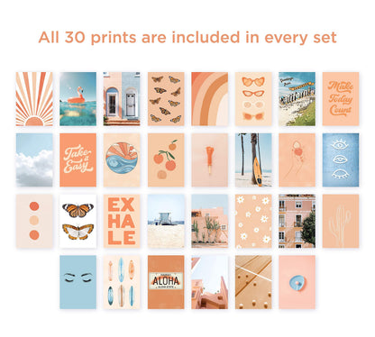 HAUS AND HUES Peach Photo Collage Kit - Aesthetic Wall Decor for Teen Girls (Set of 30)