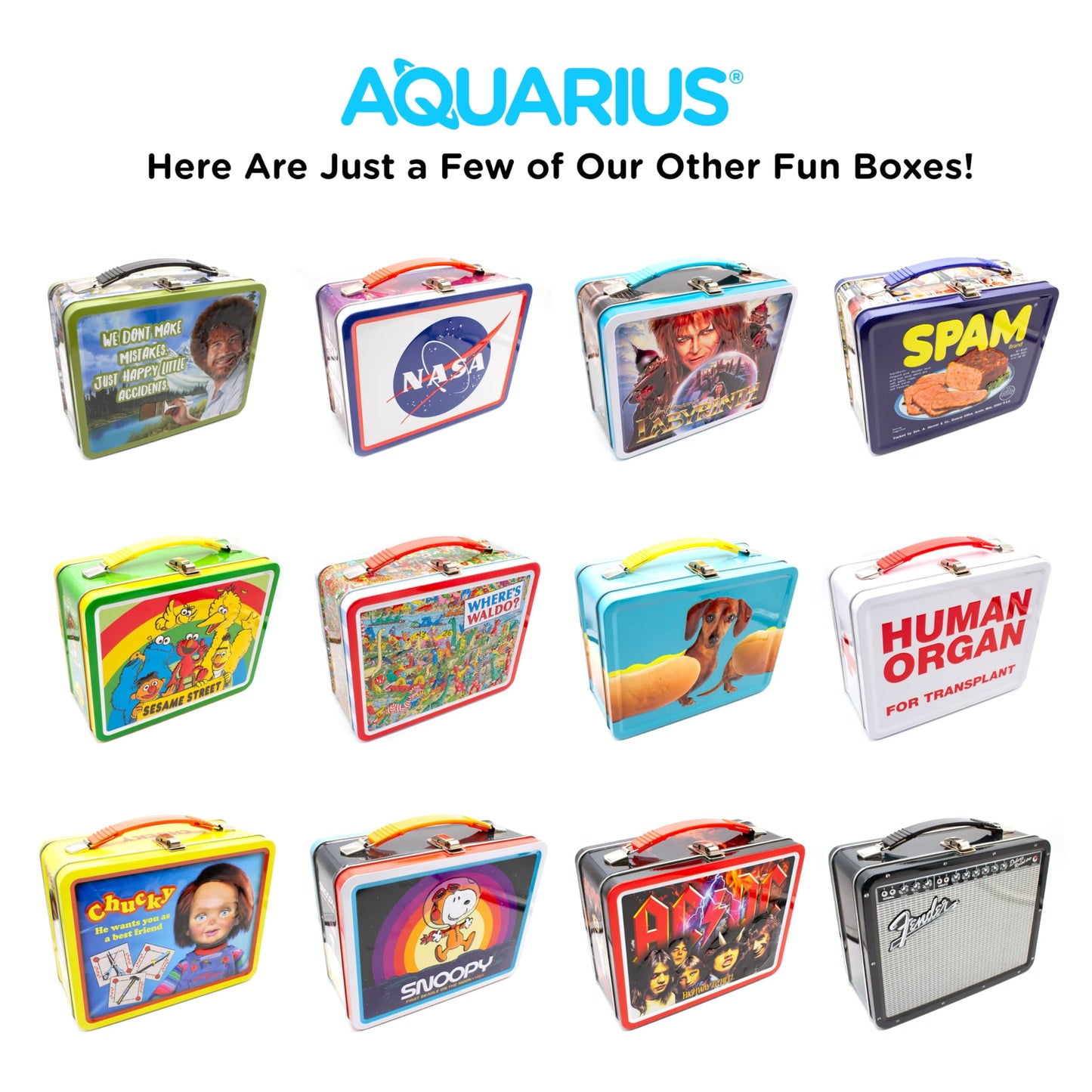 AQUARIUS Jurassic Park Fun Box - Sturdy Tin Storage Box with Plastic Handle & Embossed Front Cover - Officially Licensed Jurassic Park Merchandise & Collectible Gift (48289)