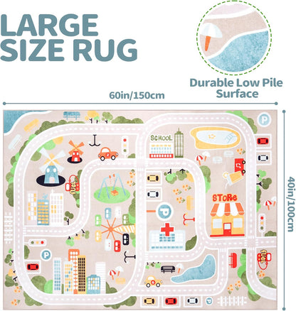 4x5 Safe(40"x60") Baby Play Mat for Floor, FT Non-Slip Nursery Rug, Extra Thick Large Area Kids Rugs, Kids Mat