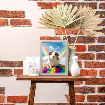 EATUKYIC Diamond Painting Kits for Adults Cartoon Animal Diamond Art DIY Rainbow Guinea Pig Full Drill Crystal Rhinestone Arts and Crafts, Gem Art Painting with Diamond Home Wall Decor 12x16 inch