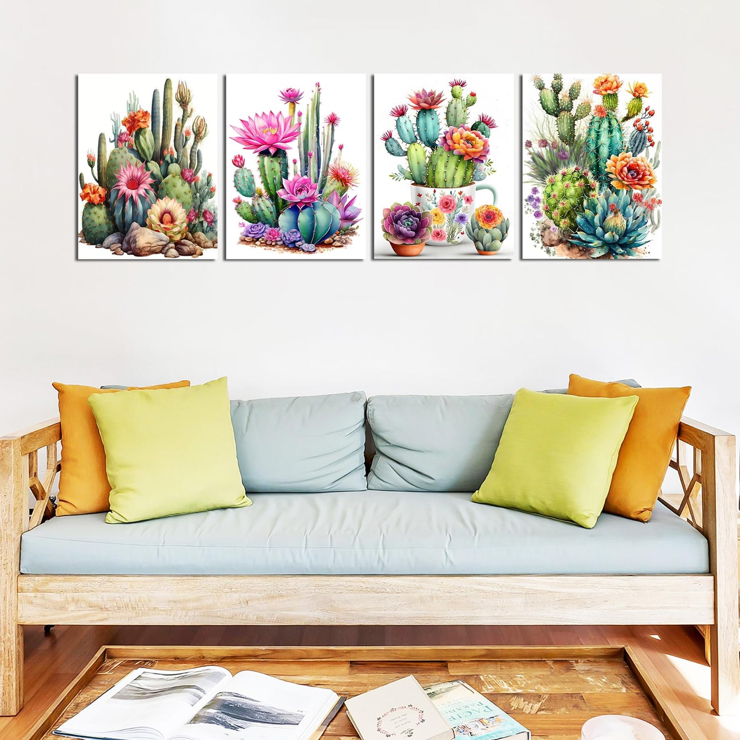Lanzeyo Diamond Painting Kits for Adults, Adult Hand Crafts Diamond Art Kits, Succulent Diamond Dots Kits, Gem Art for Living Room Wall Art (Succulent)