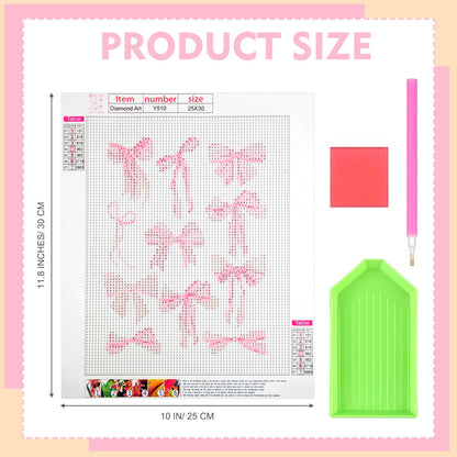 Yeaqee 4 Pcs Diamond Art Kits DIY Painting for Adult Aesthetic Wall Diamond Crafts Aesthetic Room Decor Cute Painting Pictures 5d Craft Wall Decor for Home 10 x 11.8''(Coquette)