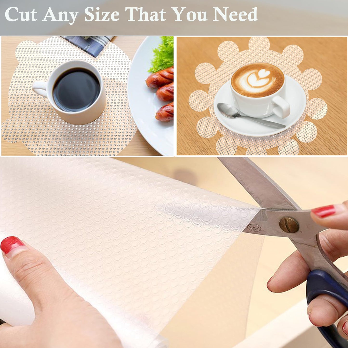 Shelf Liner for Kitchen Cabinets Liners Non Slip Waterproof 14 Inch Wide X 20 Ft Non Adhesive Cabinet Drawer Strong Grip Clear Closet Pantry Shelf Liner Cupboard Refrigerator Bathroom Drawer Mat