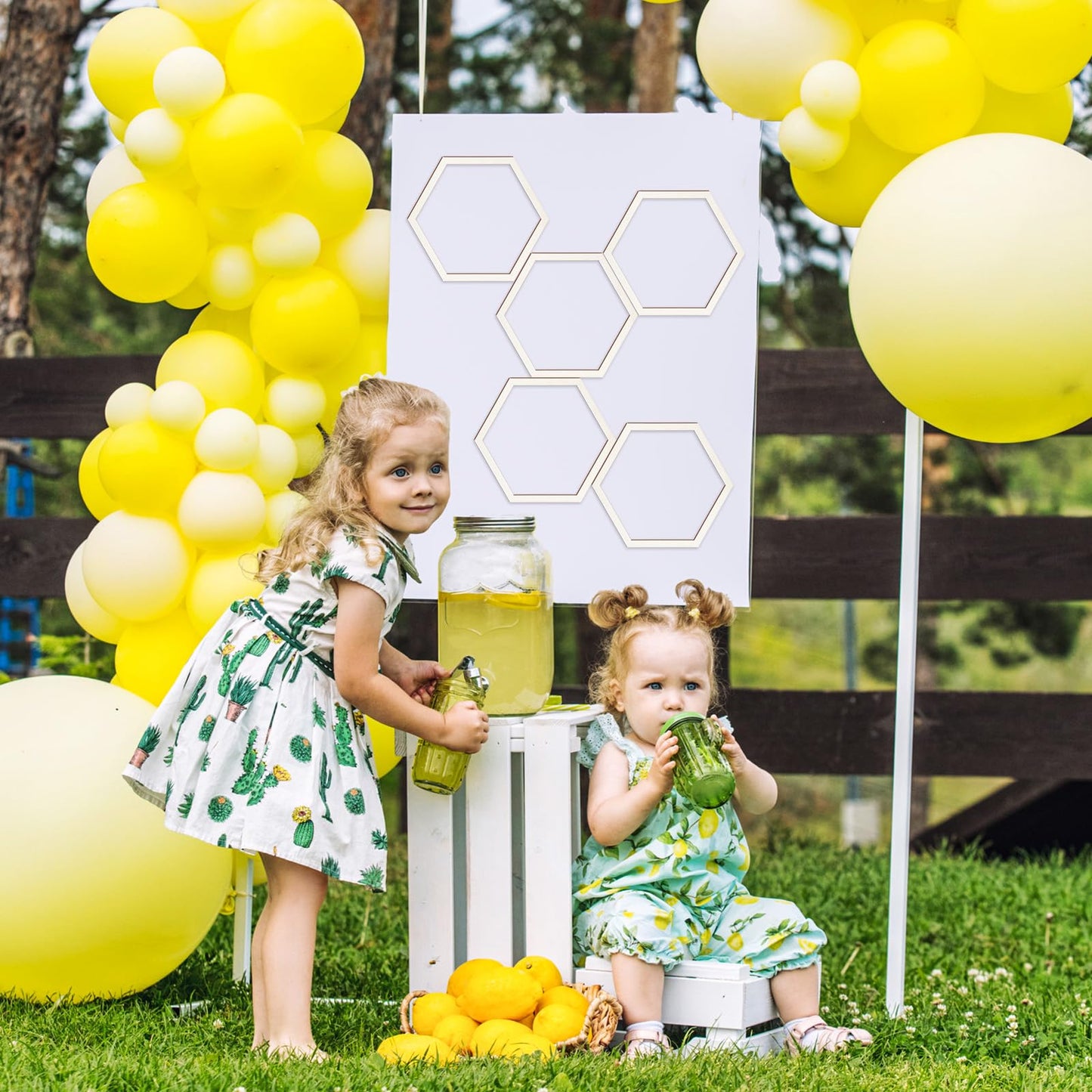Gerrii 36 Pcs 6.8 Inch Honeycomb Decorations Unfinished Wooden Hexagon Wall Decor Hexagon Wall Stickers Decorative Wood Honeycomb Beehive Sign for Baby Shower Honeybee DIY Birthday Party Decor