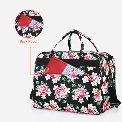 Teamoy Sewing Machine Carrying Case, Sewing Machine Tote with Bottom Wooden Board Pad for Most Standard Sewing Machines and Accessories, Peony