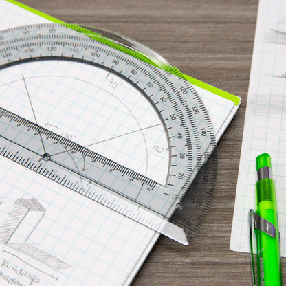 BAZIC Products 4-Piece Geometry Ruler Combination Sets, for School Math Office, 2 Pack