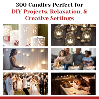 300 Pack Tealight Candles in Metal Cups - Clean White Unscented with 6 Hour Long Burning Time - Votive Candles Bulk for Romantic Dinner, Weddings, Spa & Hotels by PARNOO