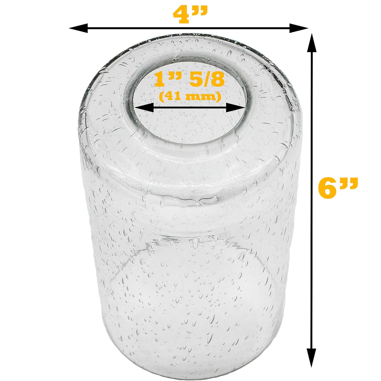 Bubble Seeded Glass Shade, LEDupdates 3 Packs Clear Cylinder for Light Fixture Glass replacement 1" 5/8 fitter