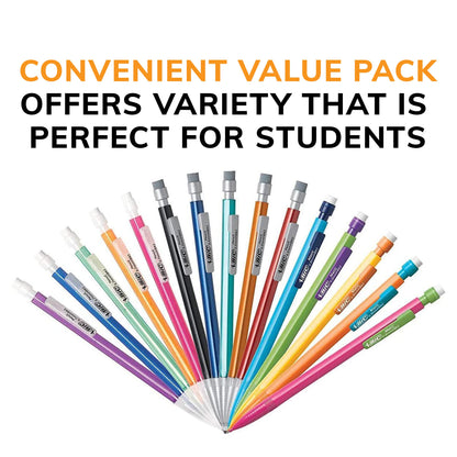 BIC Mechanical Pencil Variety Pack, Number 2 Mechanical Pencils With Erasers, Fine Point (0.5mm), Medium Point (0.7mm) and Thick Point (0.9mm), 60 Count, Bulk Mechanical Pencils for School or Work