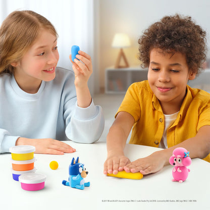 HEY CLAY Bluey & Friends - Air-Drying Clay for Kids - Arts and Crafts Creative Modeling Clay Kit Children Ages 4-8 (Full Set (6 Characters))