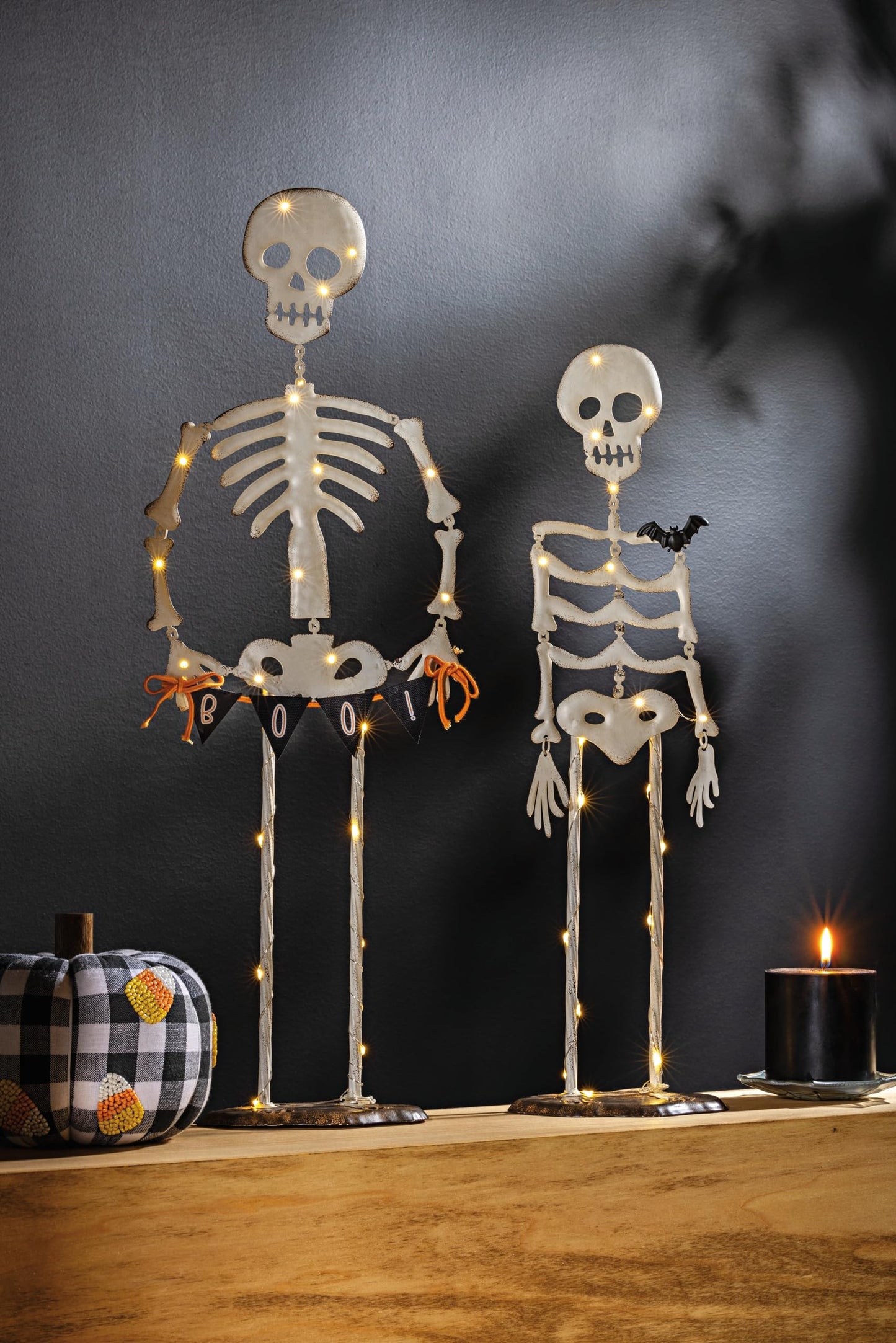 Mud Pie Halloween Large Light Up Skeleton Sitter