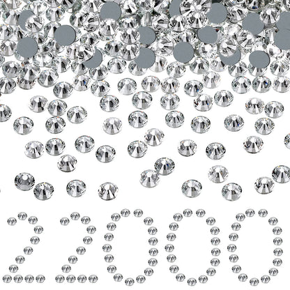 22000 Pcs Hotfix Rhinestone Bulk Crystal Iron on Flat Back Nail Gems Hot Fix Round Glass Rhinestones for Bedazzling DIY Crafts Clothes Shoes Supplies Decoration 2.7-2.9mm(SS10, Clear)