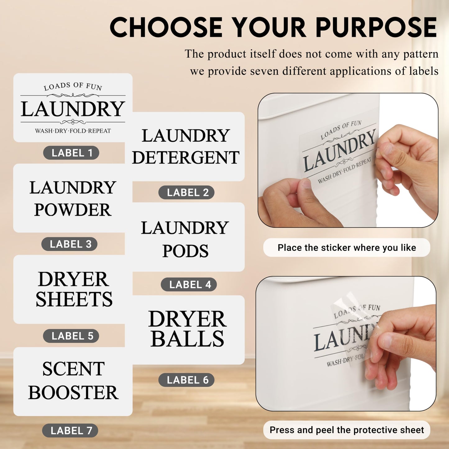 ZOES HOMEWARE 3-Set Laundry Room Organization and Storage | Modern Farmhouse Laundry Room Decor | Laundry Container for Organizing Laundry Pods, Laundry Powder, Dryer Sheets, Dryer Balls, Cream White