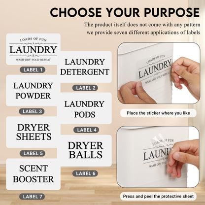 ZOES HOMEWARE 3-Set Laundry Room Organization and Storage | Modern Farmhouse Laundry Room Decor | Laundry Container for Organizing Laundry Pods, Laundry Powder, Dryer Sheets, Dryer Balls, Cream White