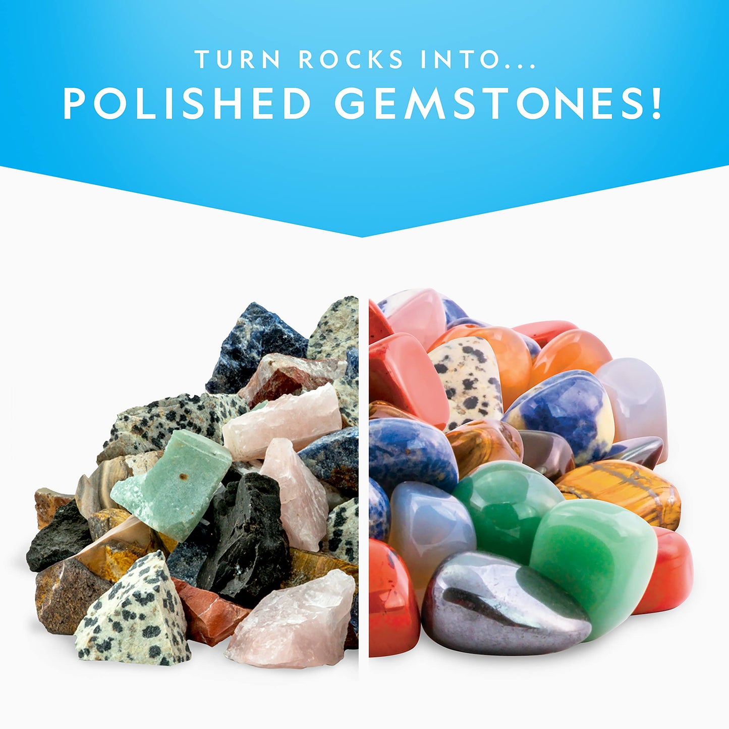 National Geographic Rock Tumbler Refill Kit 3 lbs. of Rough Gemstones and Rocks for Tumbling Including Amethyst and Quartz Supplies Include Tumbler Grit and Jewelry Accessories